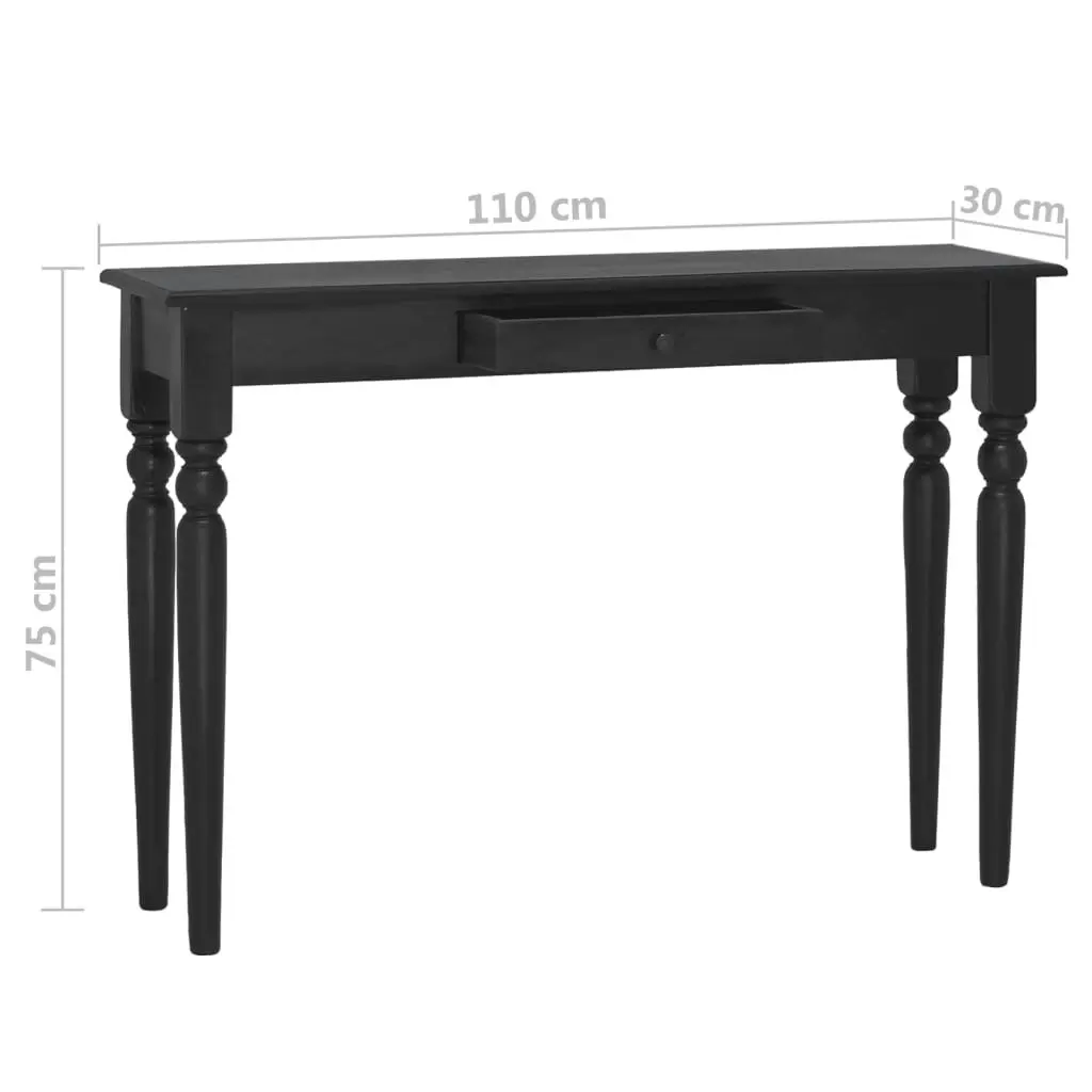 Console Table Light Black 110x30x75 cm Solid Mahogany Wood 332869