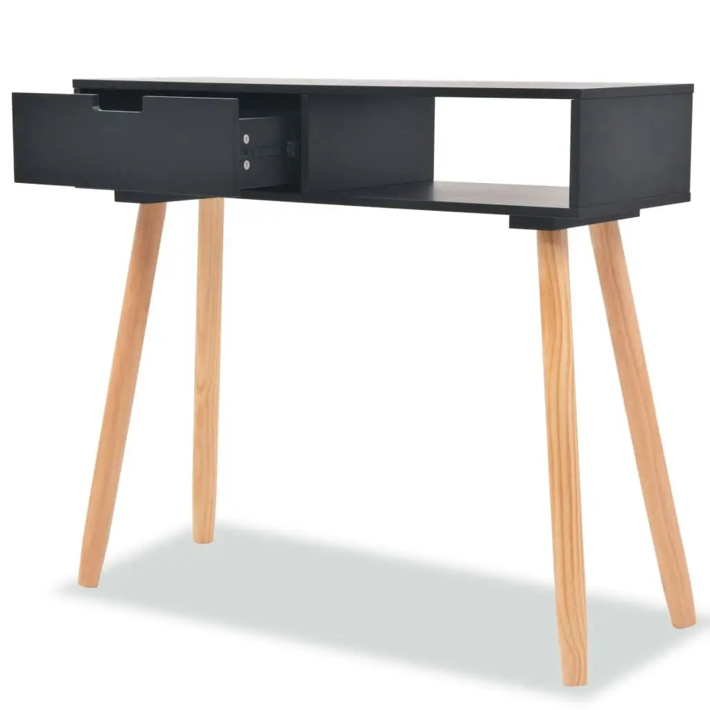 Console Table Solid Pinewood 80x30x72 cm Black 244738