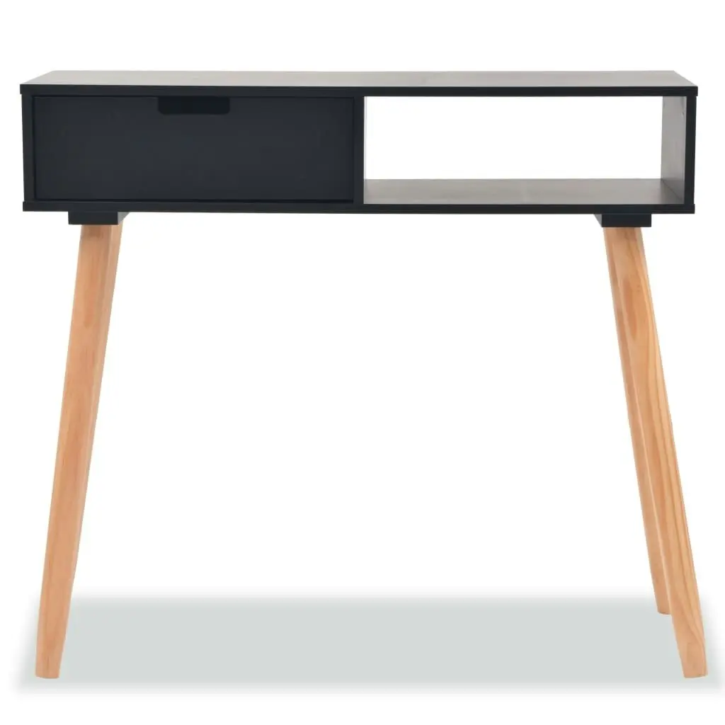 Console Table Solid Pinewood 80x30x72 cm Black 244738