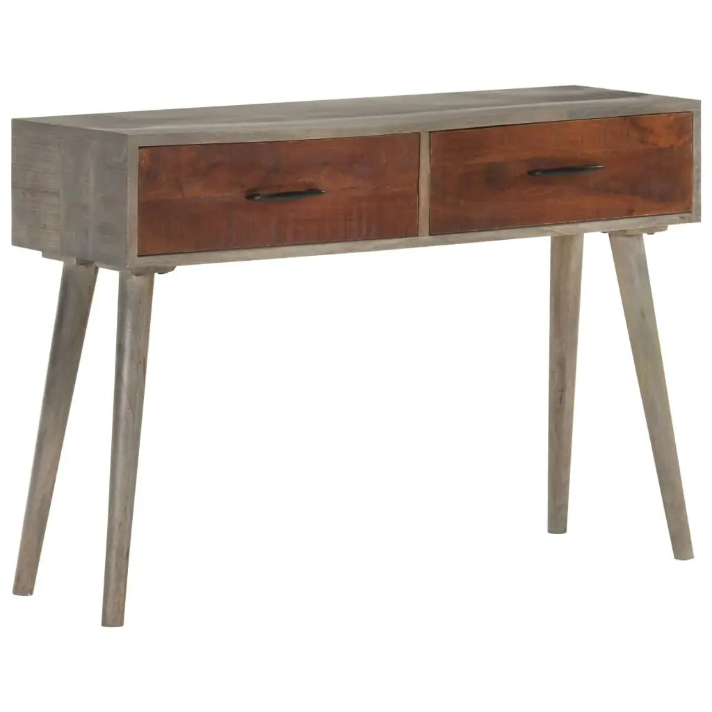 Console Table Grey 110x35x75 cm Solid Rough Mango Wood 321807