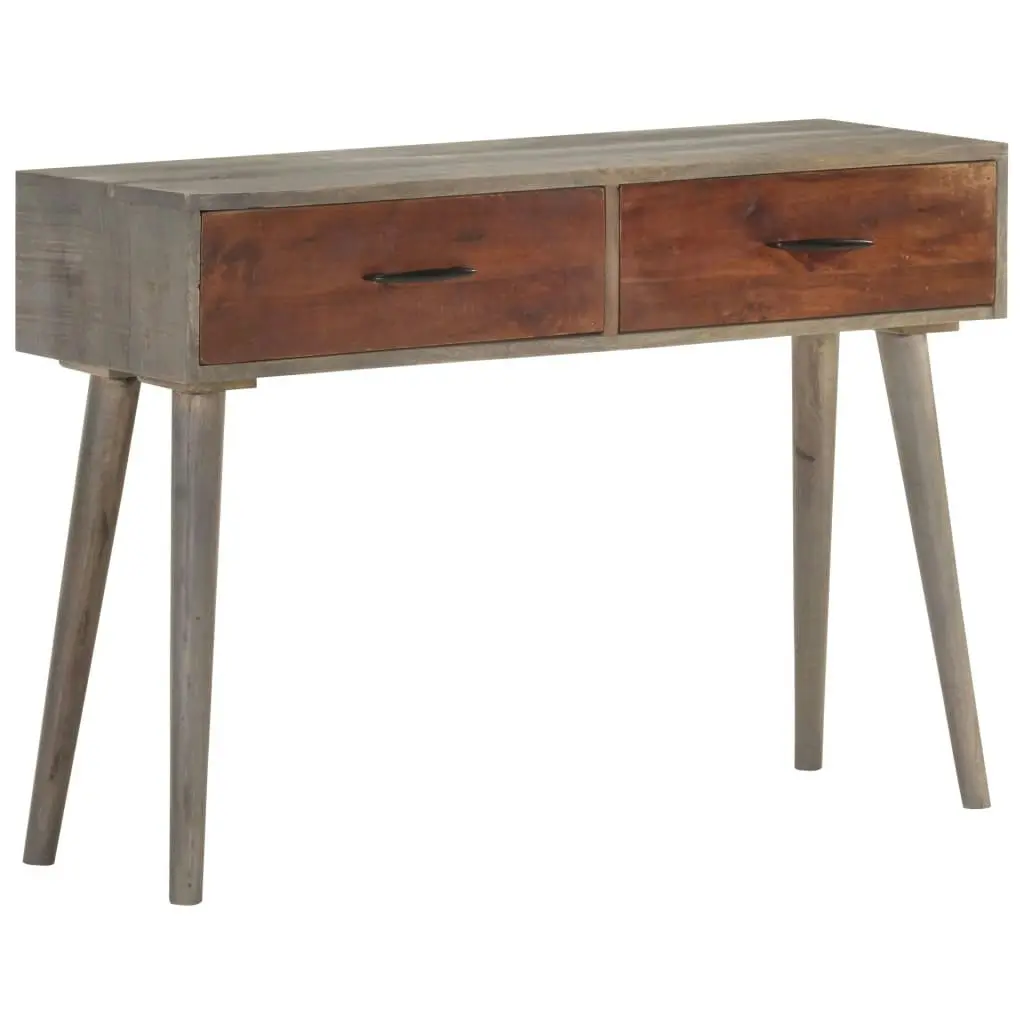 Console Table Grey 110x35x75 cm Solid Rough Mango Wood 321807