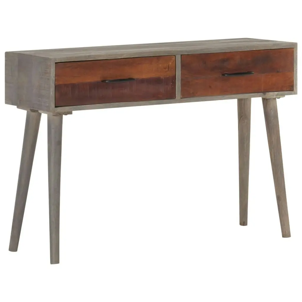 Console Table Grey 110x35x75 cm Solid Rough Mango Wood 321807