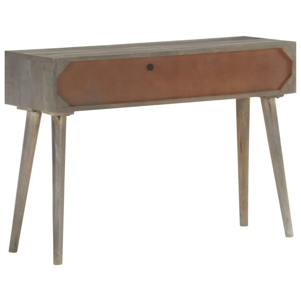 Console Table Grey 110x35x75 cm Solid Rough Mango Wood 321807