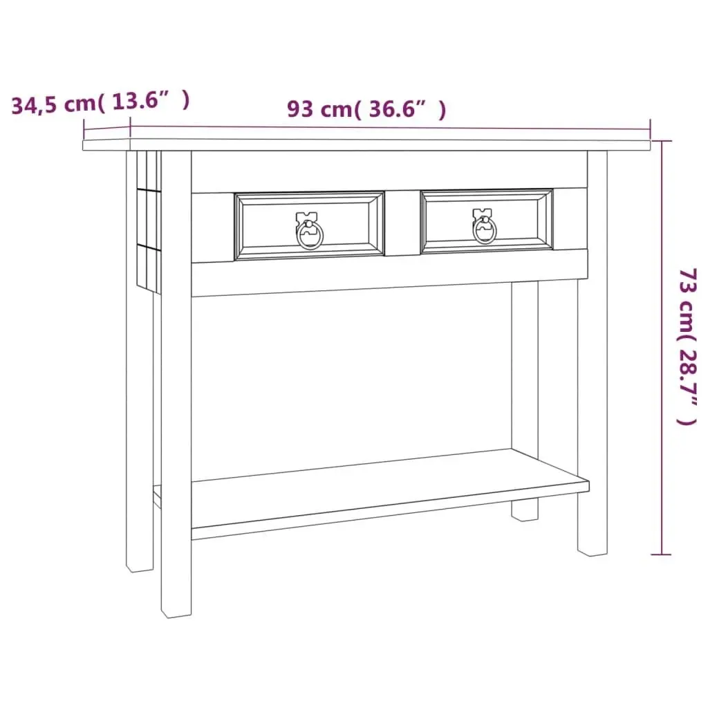 Console Table Mexican Pine Corona Range 93x34.5x73 cm 243748