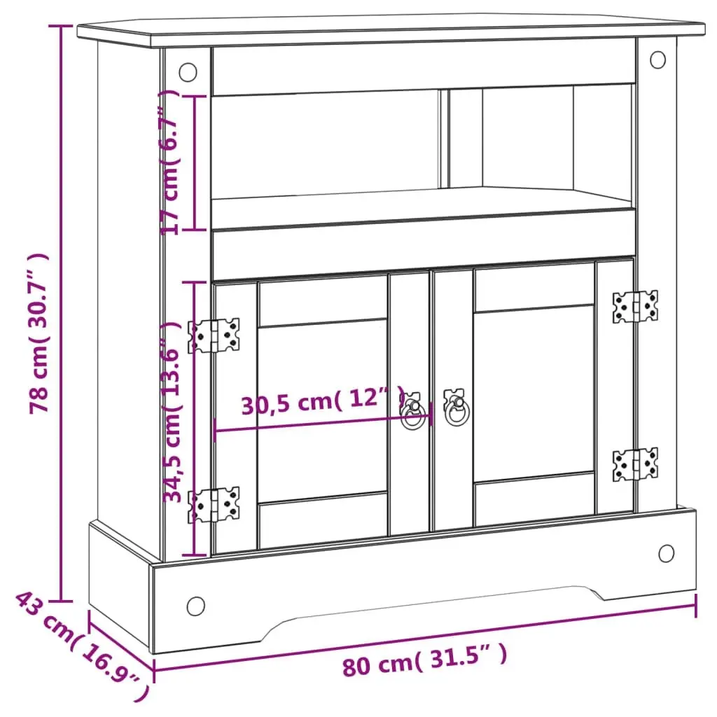 Console Table Mexican Pine Corona Range 80x43x78 cm 243739