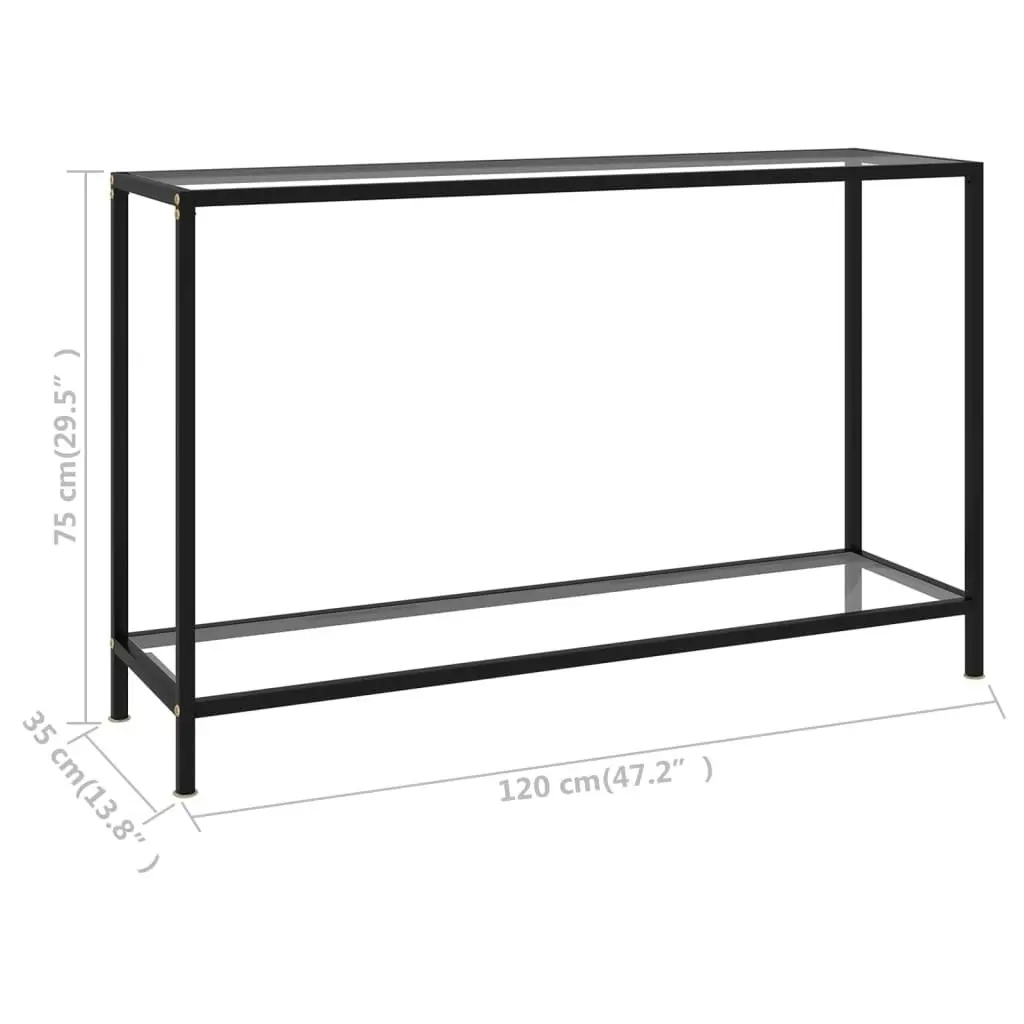 Console Table Transparent 120x35x75 cm Tempered Glass 322839