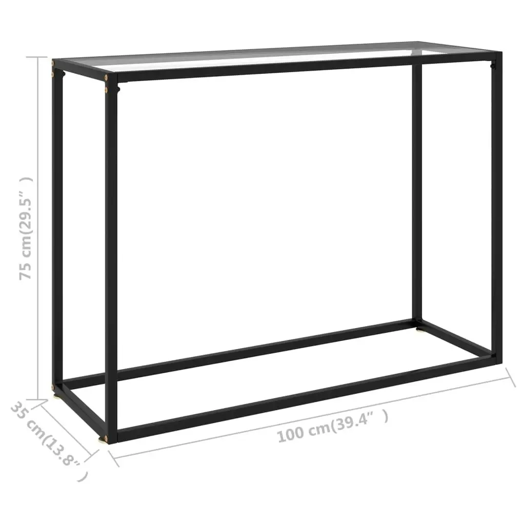 Console Table Transparent 100x35x75 cm Tempered Glass 322811