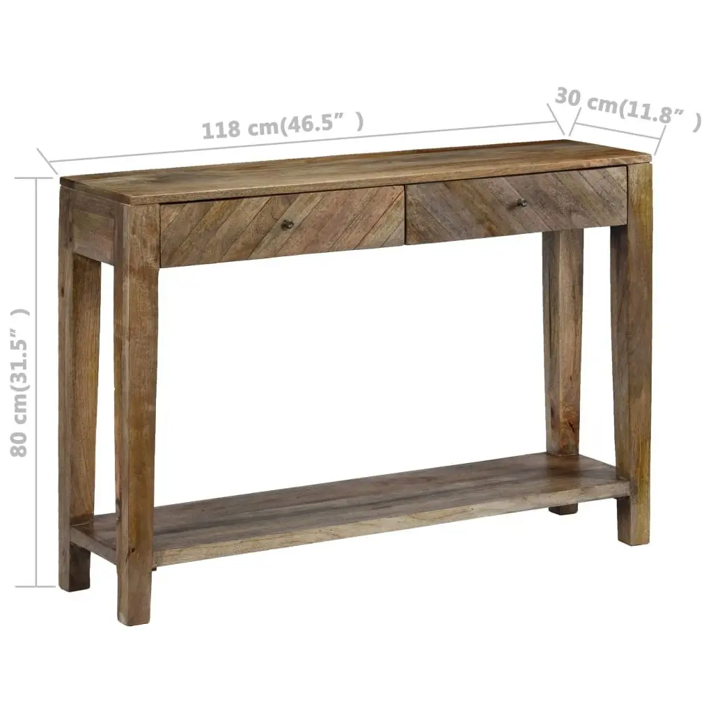 Console Table Solid Mango Wood 118x30x80 cm 244969