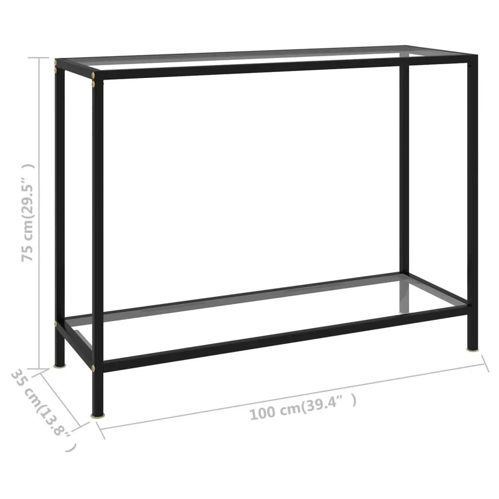 Console Table Transparent 100x35x75 cm Tempered Glass 322835