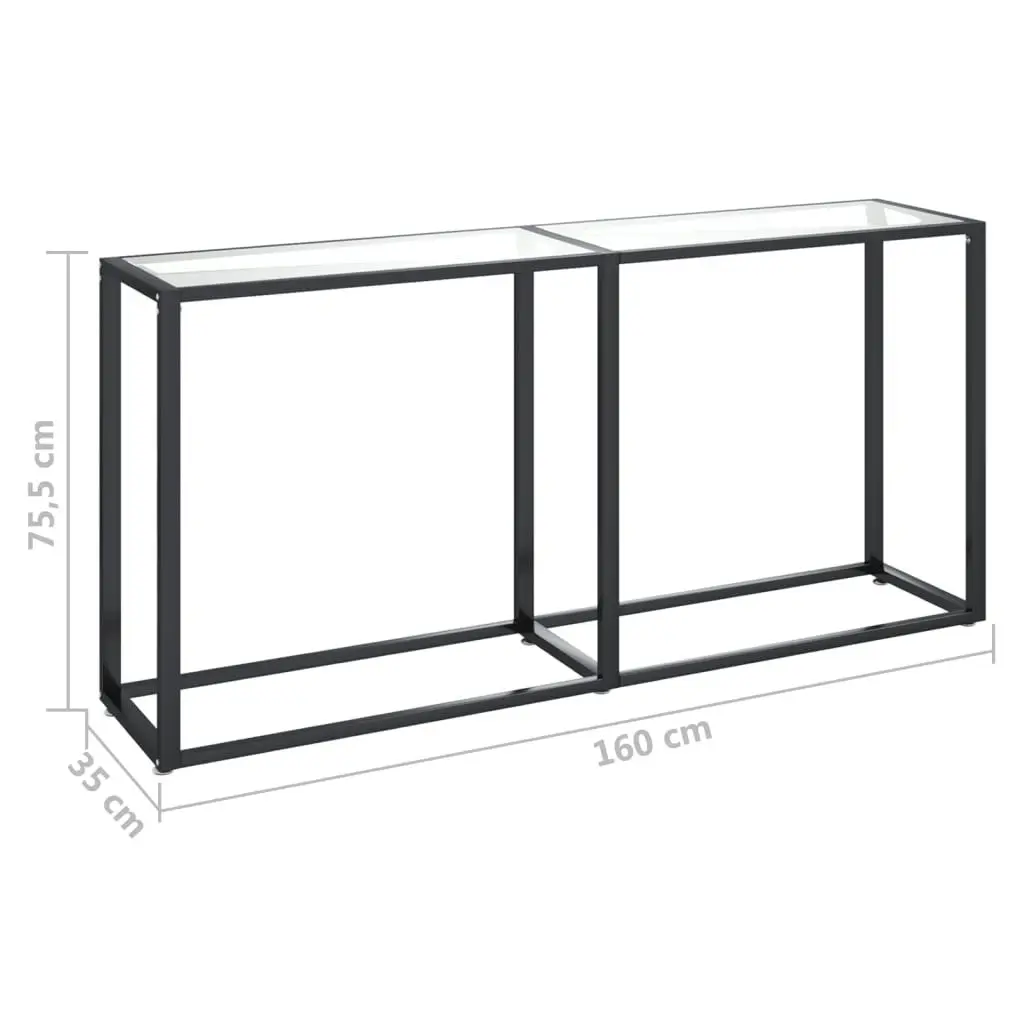 Console Table Transparent 160x35x75.5cm Tempered Glass 331678