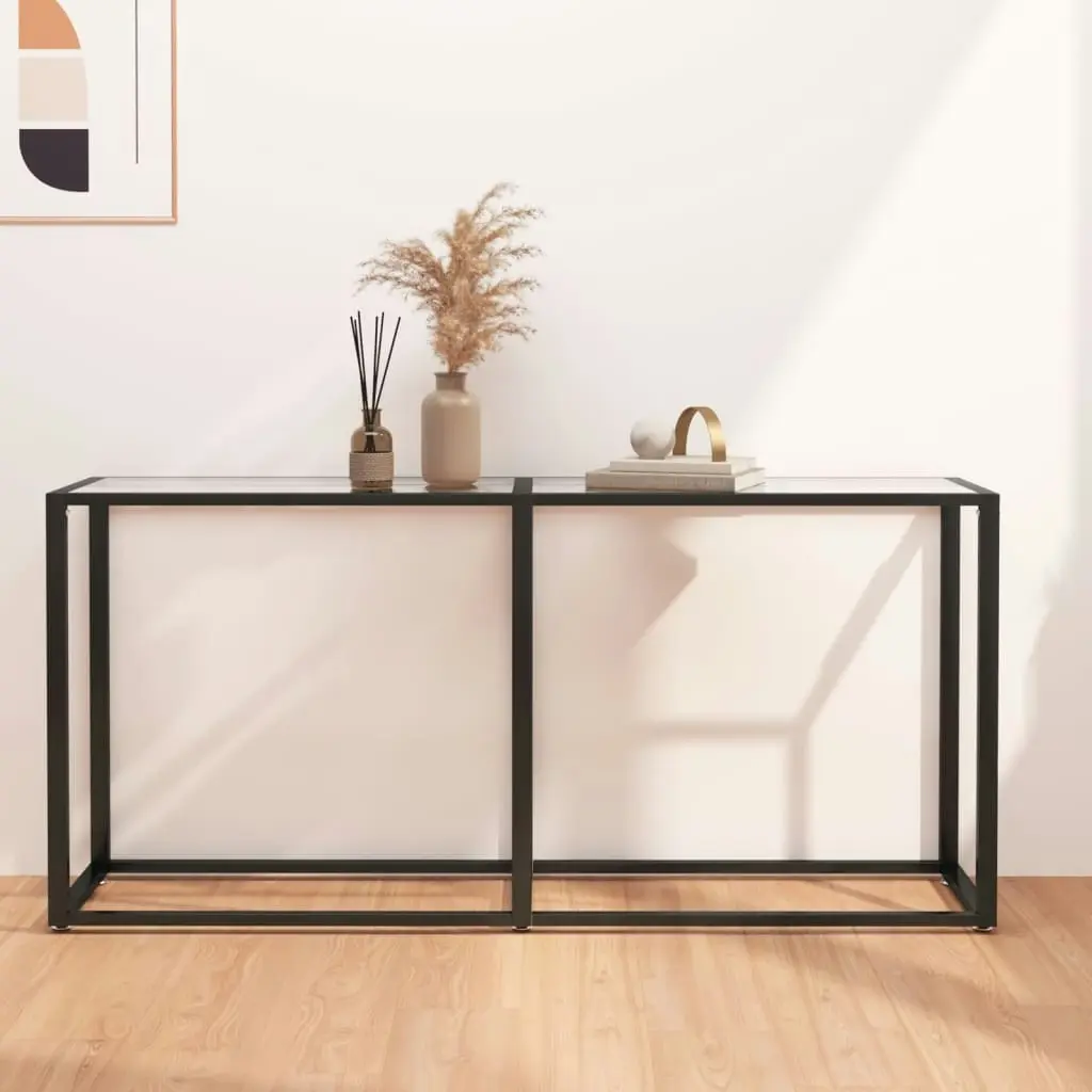 Console Table Transparent 160x35x75.5cm Tempered Glass 331678