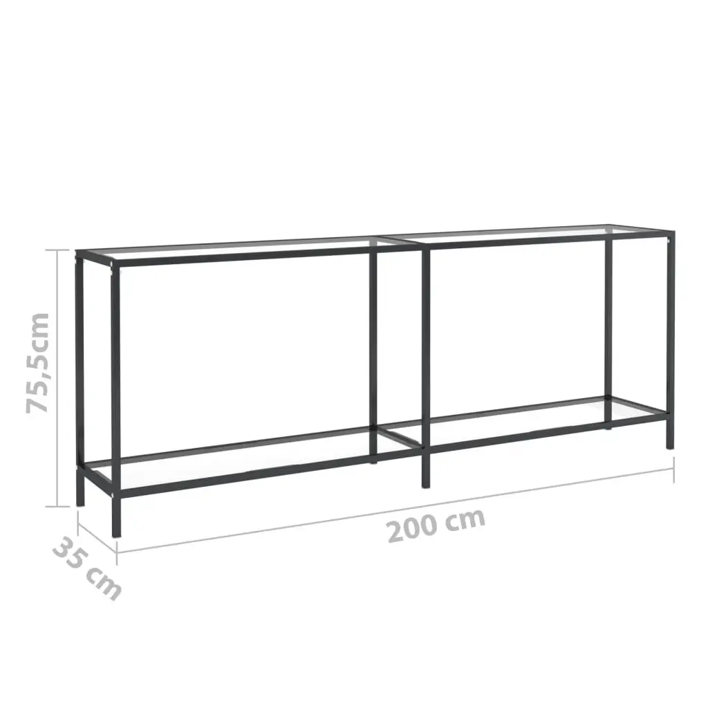 Console Table Transparent 200x35x75.5 cm Tempered Glass 331706