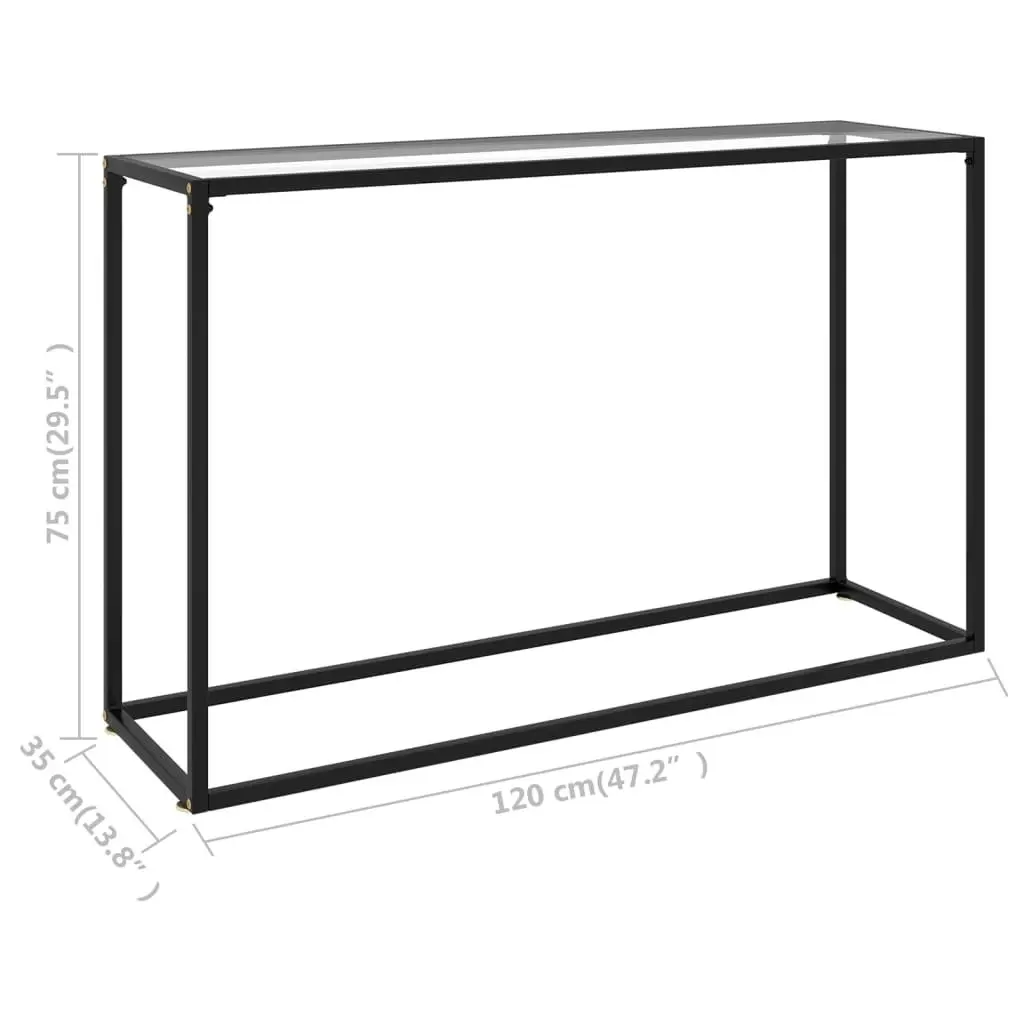 Console Table Transparent 120x35x75 cm Tempered Glass 322815