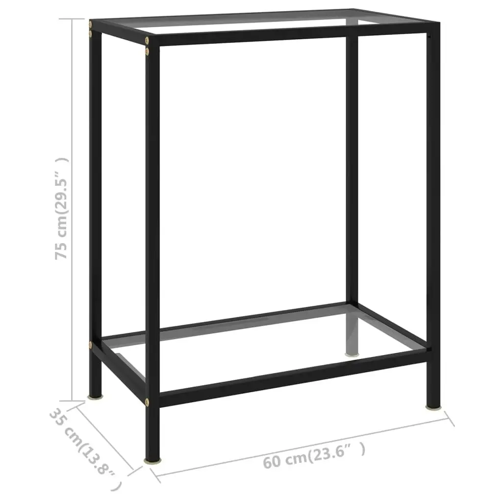 Console Table Transparent 60x35x75 cm Tempered Glass 322827