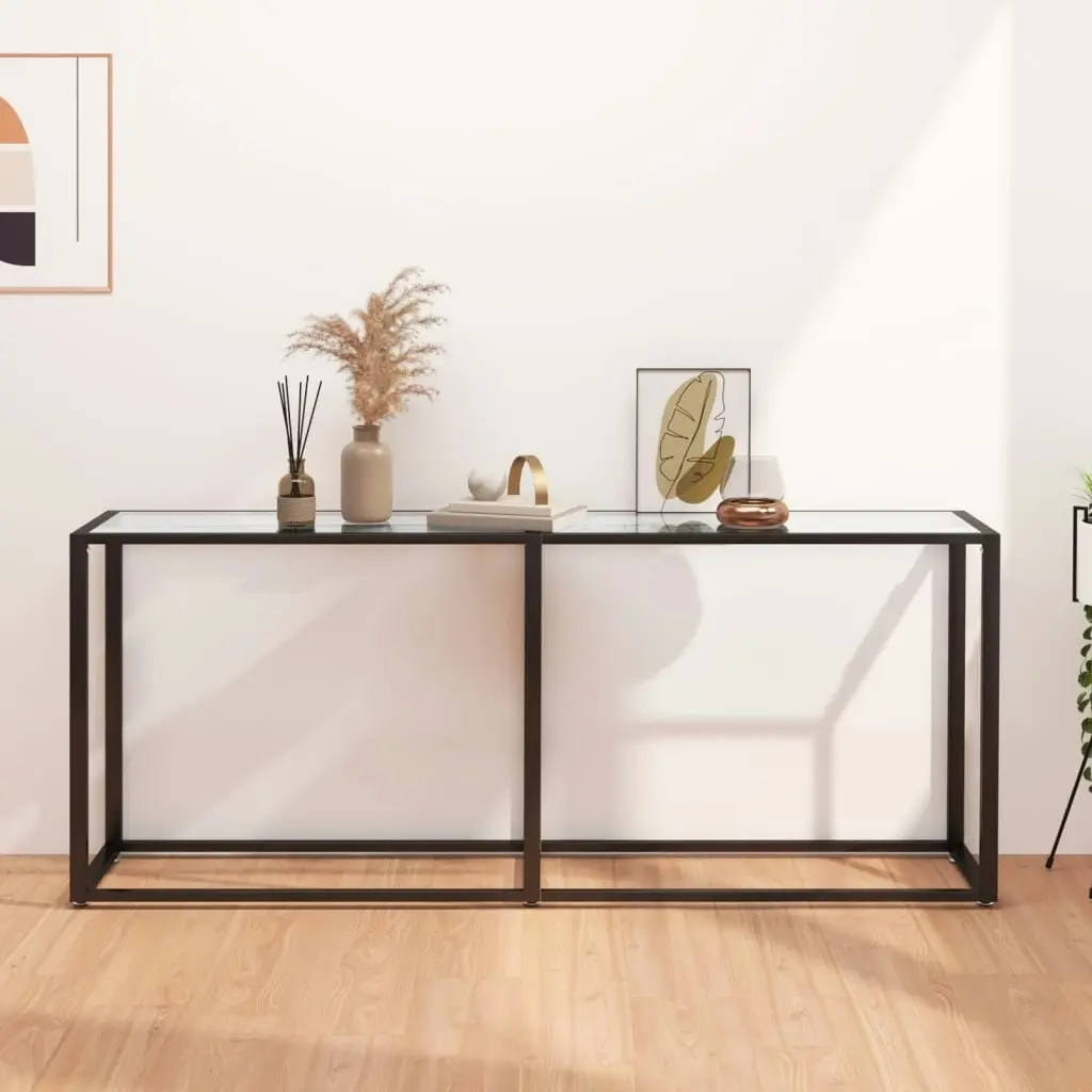 Console Table Transparent 180x35x75.5cm Tempered Glass 331682