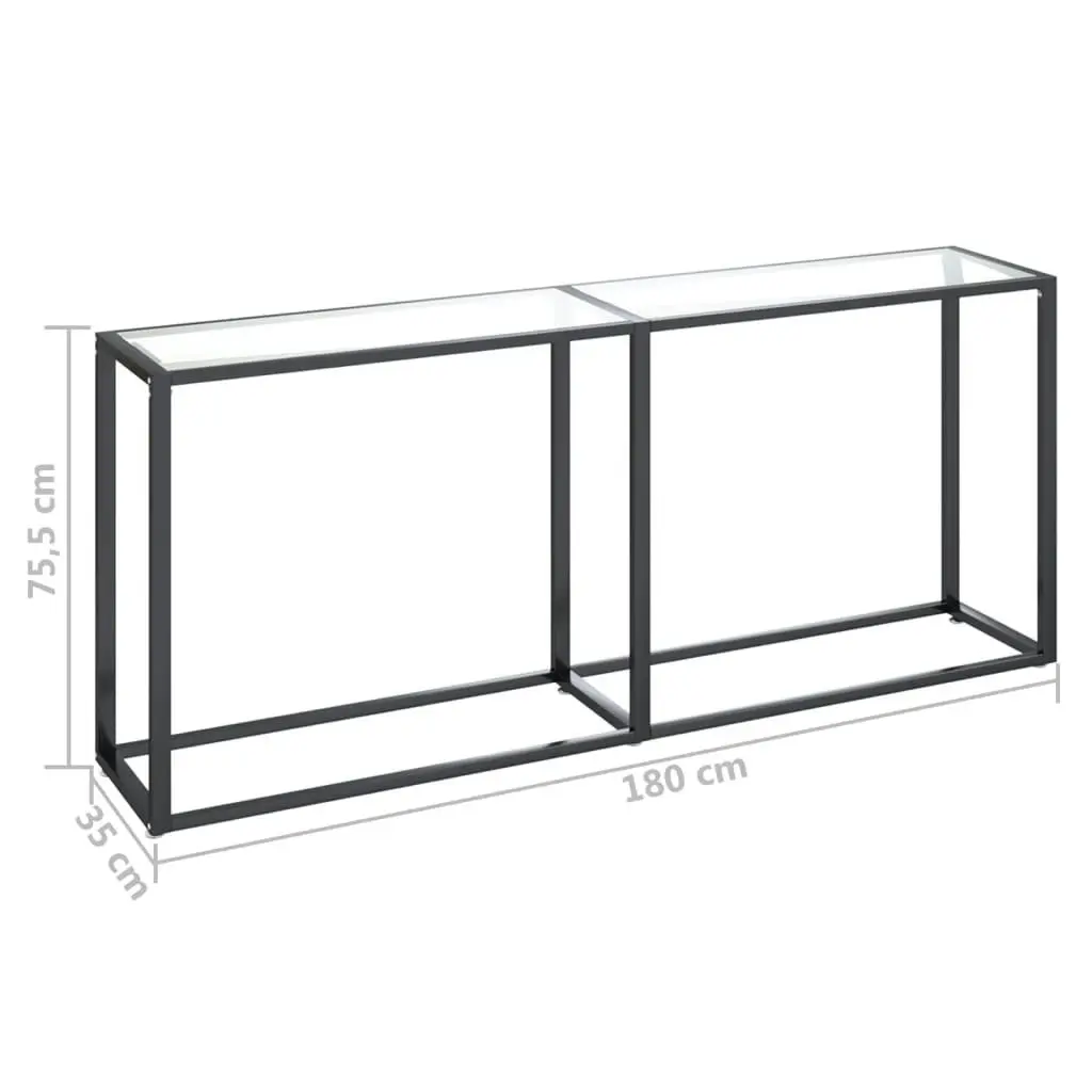 Console Table Transparent 180x35x75.5cm Tempered Glass 331682