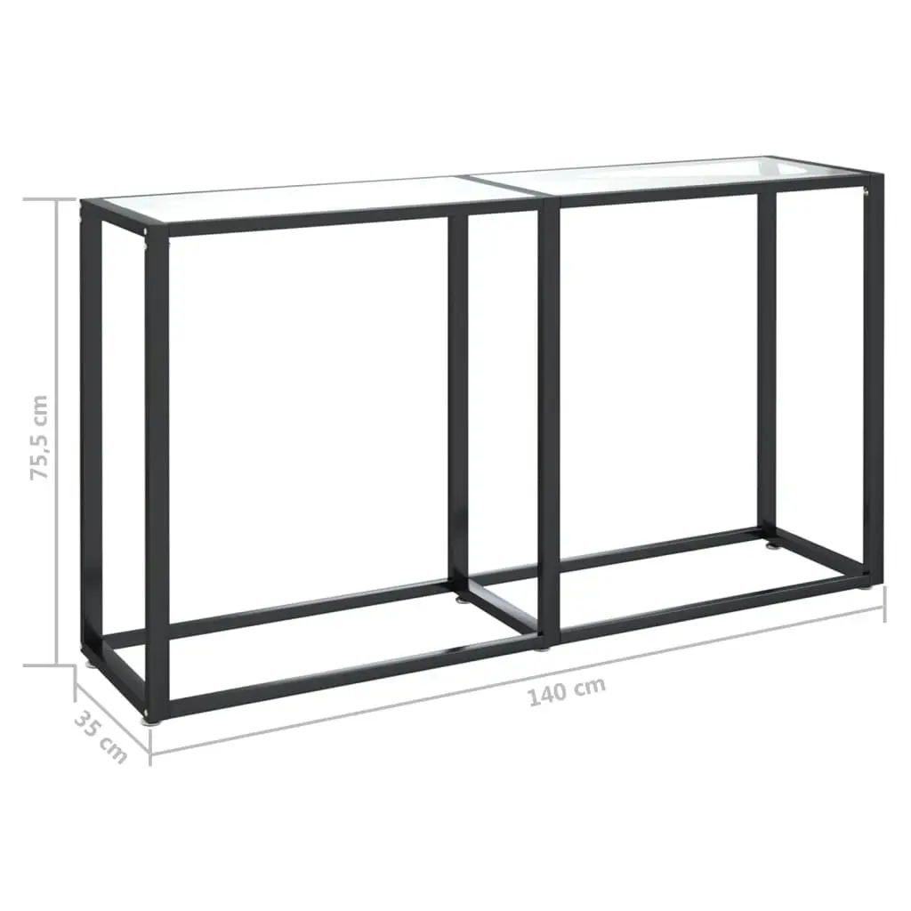 Console Table Transparent 140x35x75.5cm Tempered Glass 331674