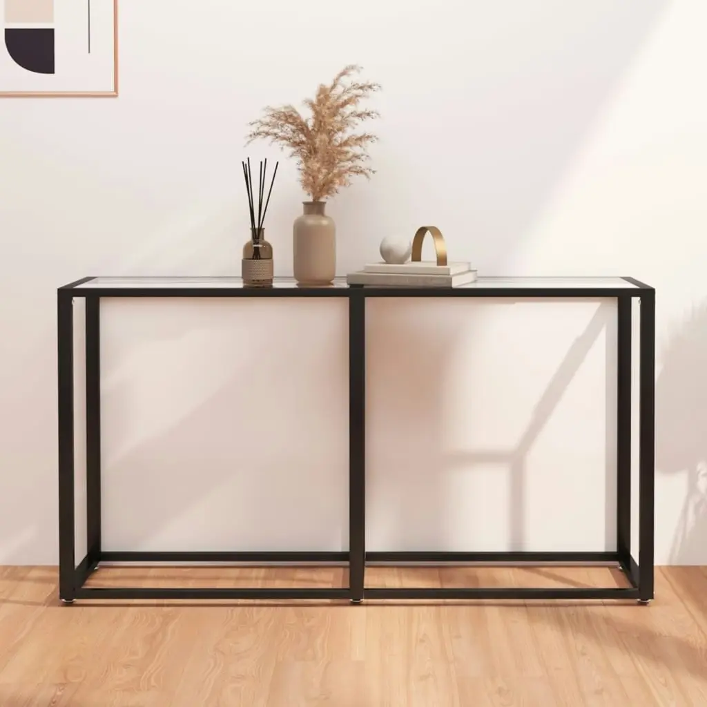 Console Table Transparent 140x35x75.5cm Tempered Glass 331674