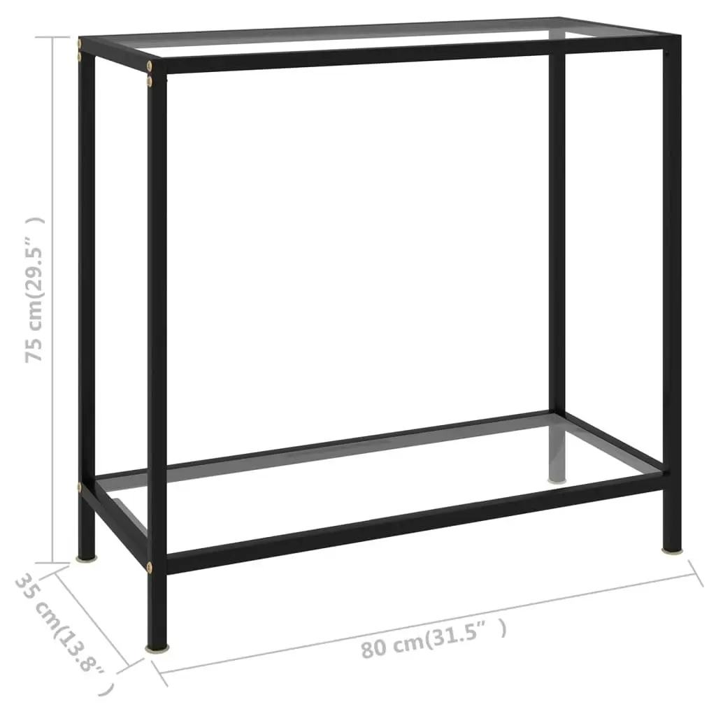 Console Table Transparent 80x35x75 cm Tempered Glass 322831