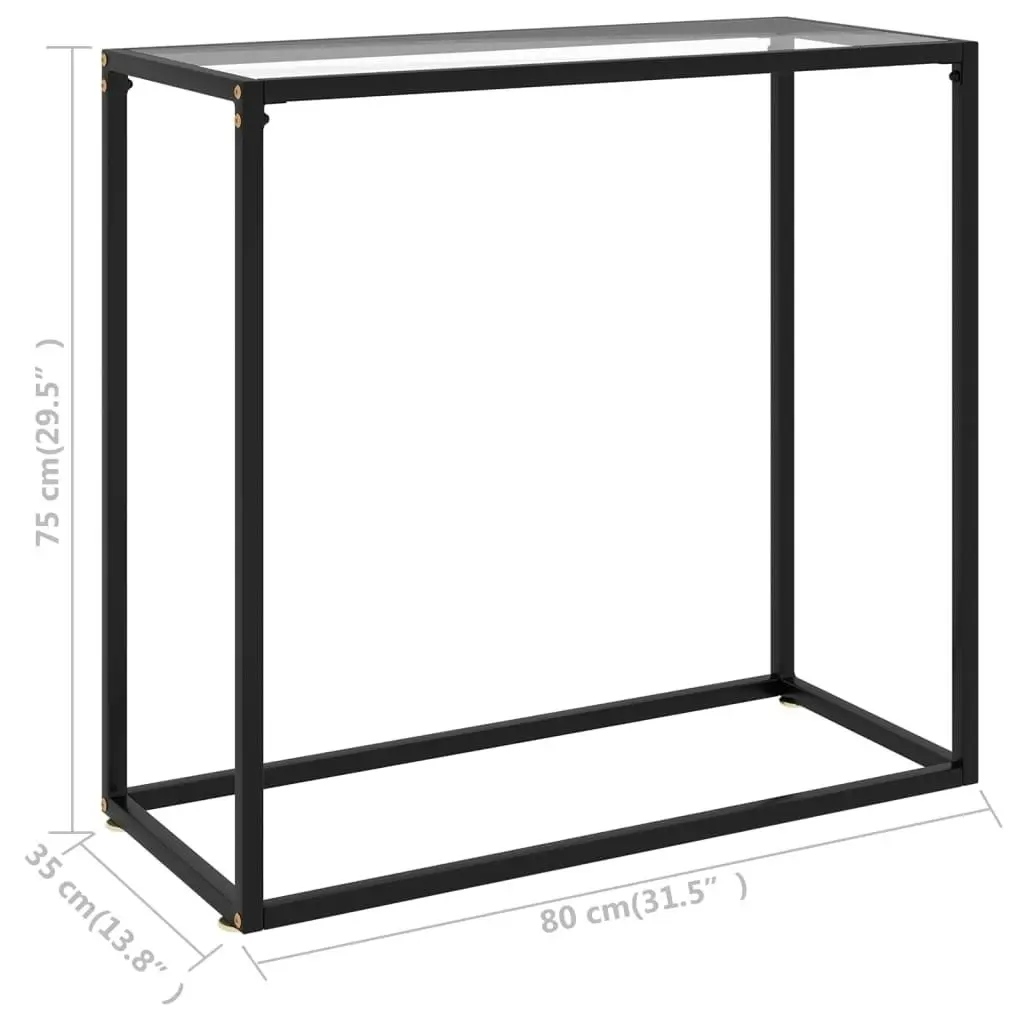 Console Table Transparent 80x35x75 cm Tempered Glass 322807