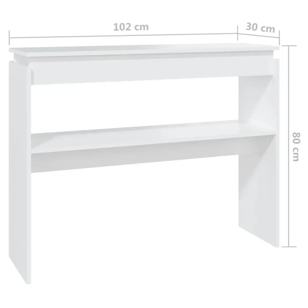 Console Table White 102x30x80 cm Engineered Wood 808323