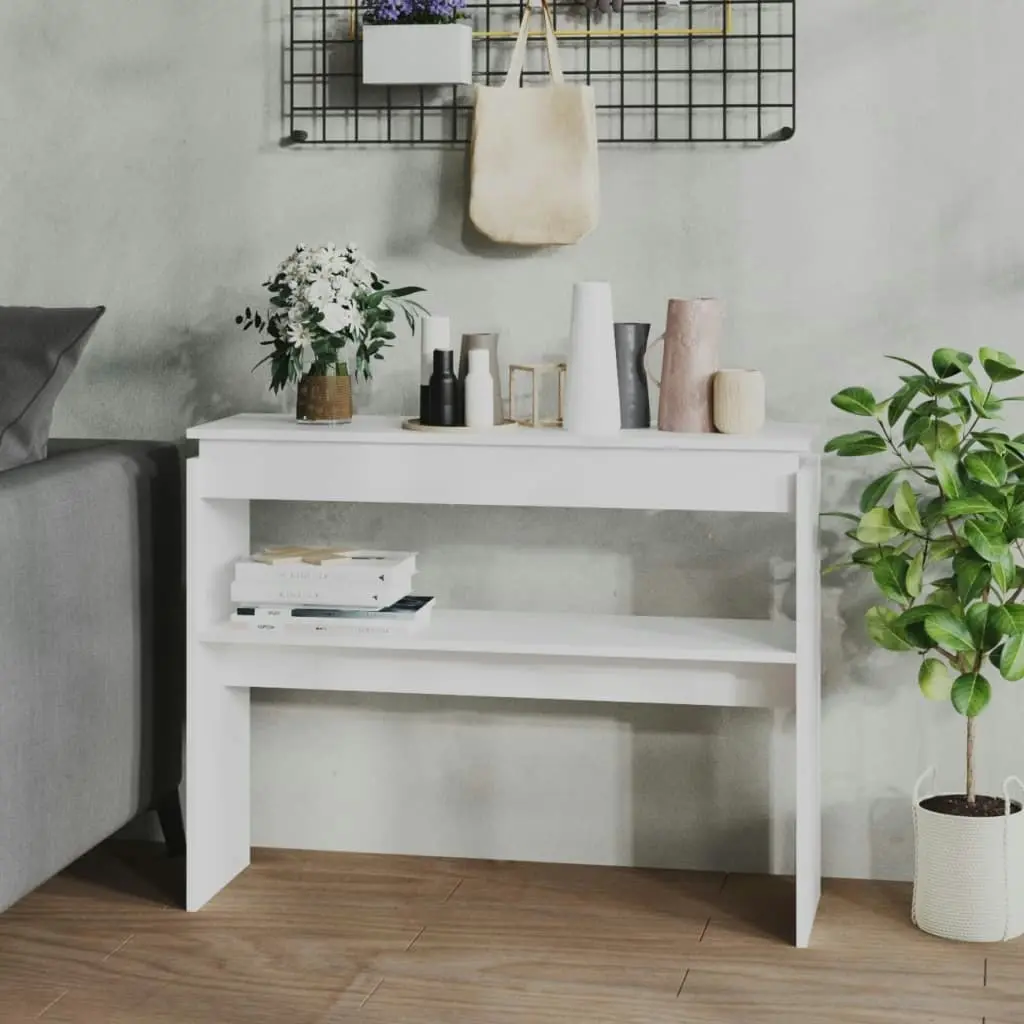 Console Table White 102x30x80 cm Engineered Wood 808323