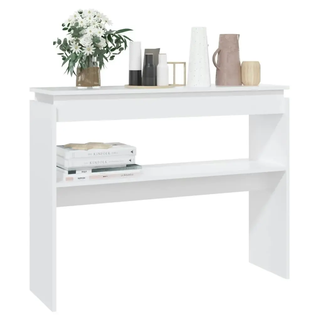 Console Table White 102x30x80 cm Engineered Wood 808323