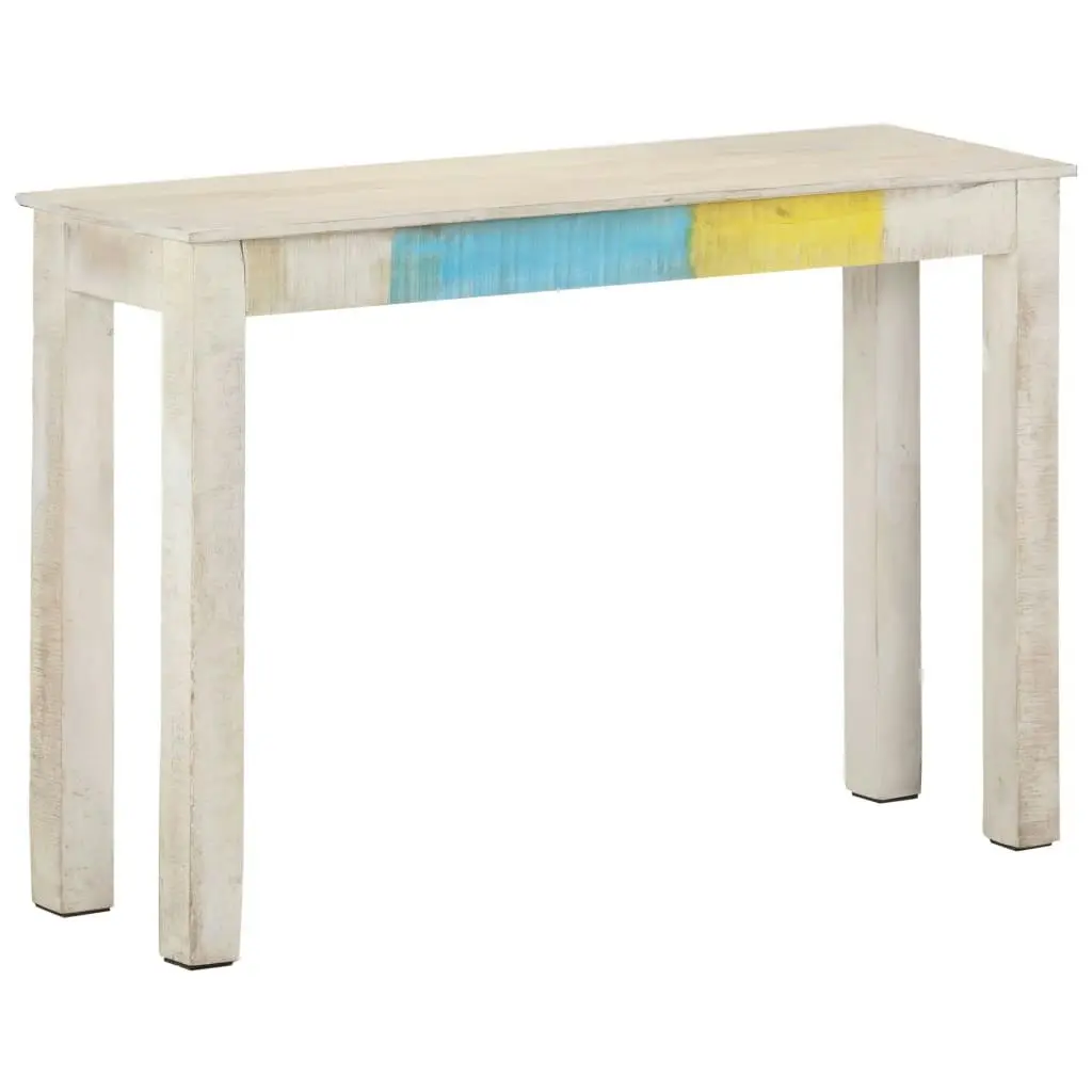 Console Table White 115x35x77 cm Rough Mango Wood 323556