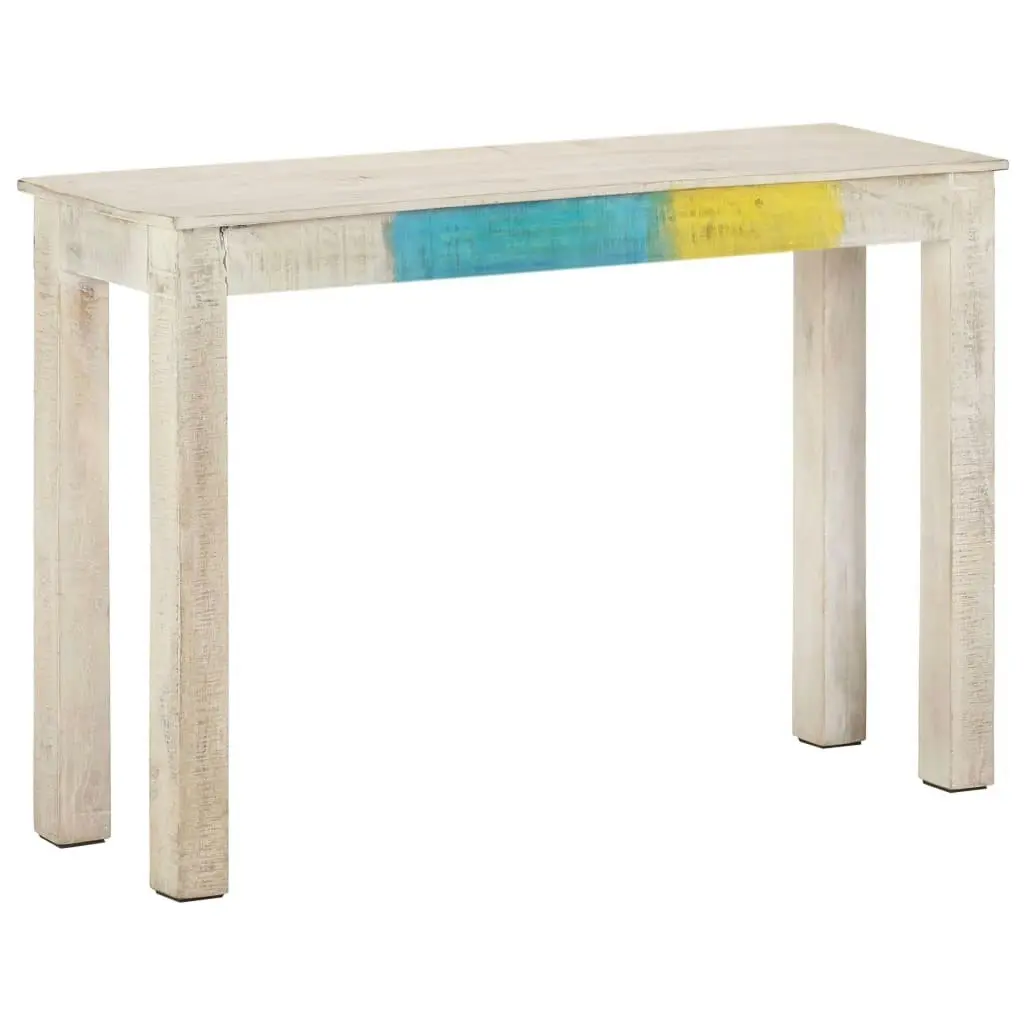 Console Table White 115x35x77 cm Rough Mango Wood 323556