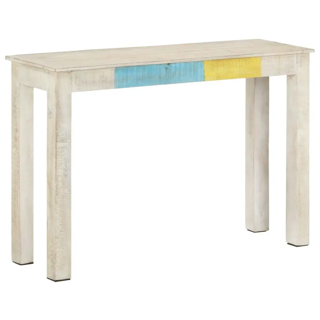 Console Table White 115x35x77 cm Rough Mango Wood 323556