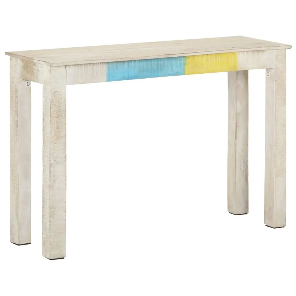 Console Table White 115x35x77 cm Rough Mango Wood 323556