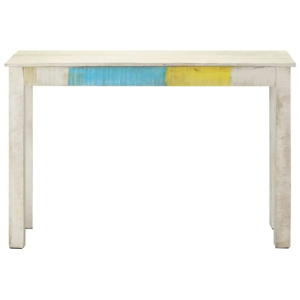 Console Table White 115x35x77 cm Rough Mango Wood 323556