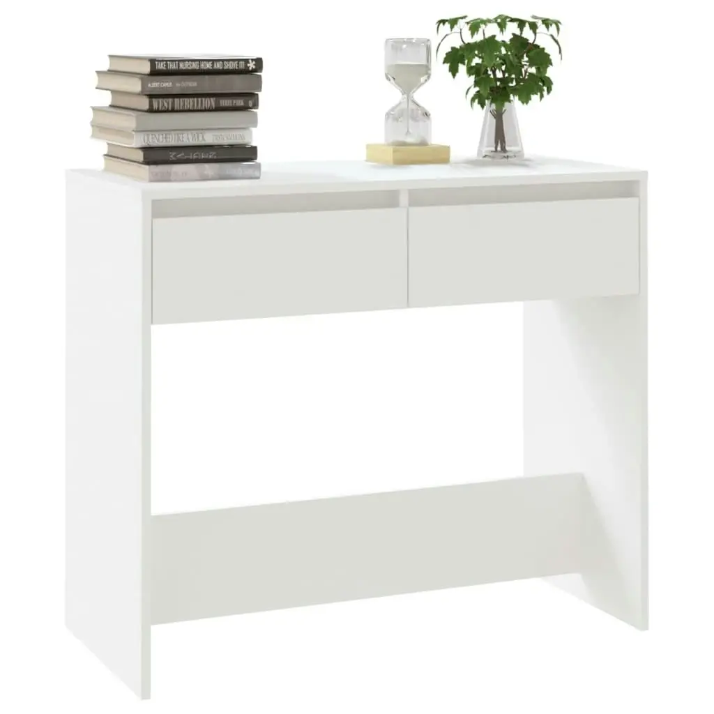 Console Table White 89x41x76.5 cm Engineered Wood 809566