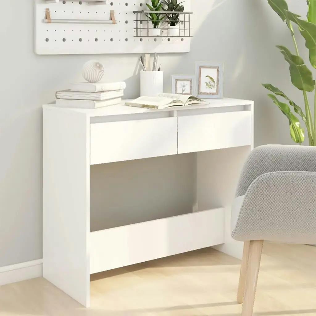 Console Table White 89x41x76.5 cm Engineered Wood 809566