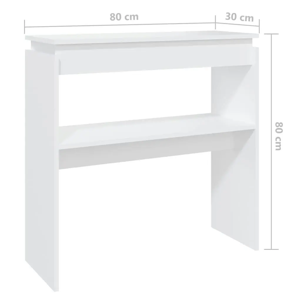 Console Table White 80x30x80 cm Engineered Wood 808314