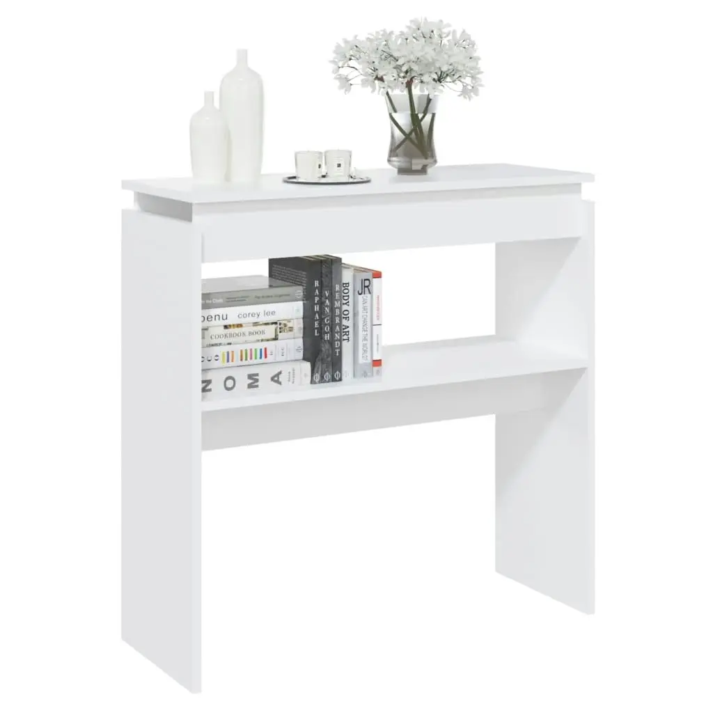 Console Table White 80x30x80 cm Engineered Wood 808314