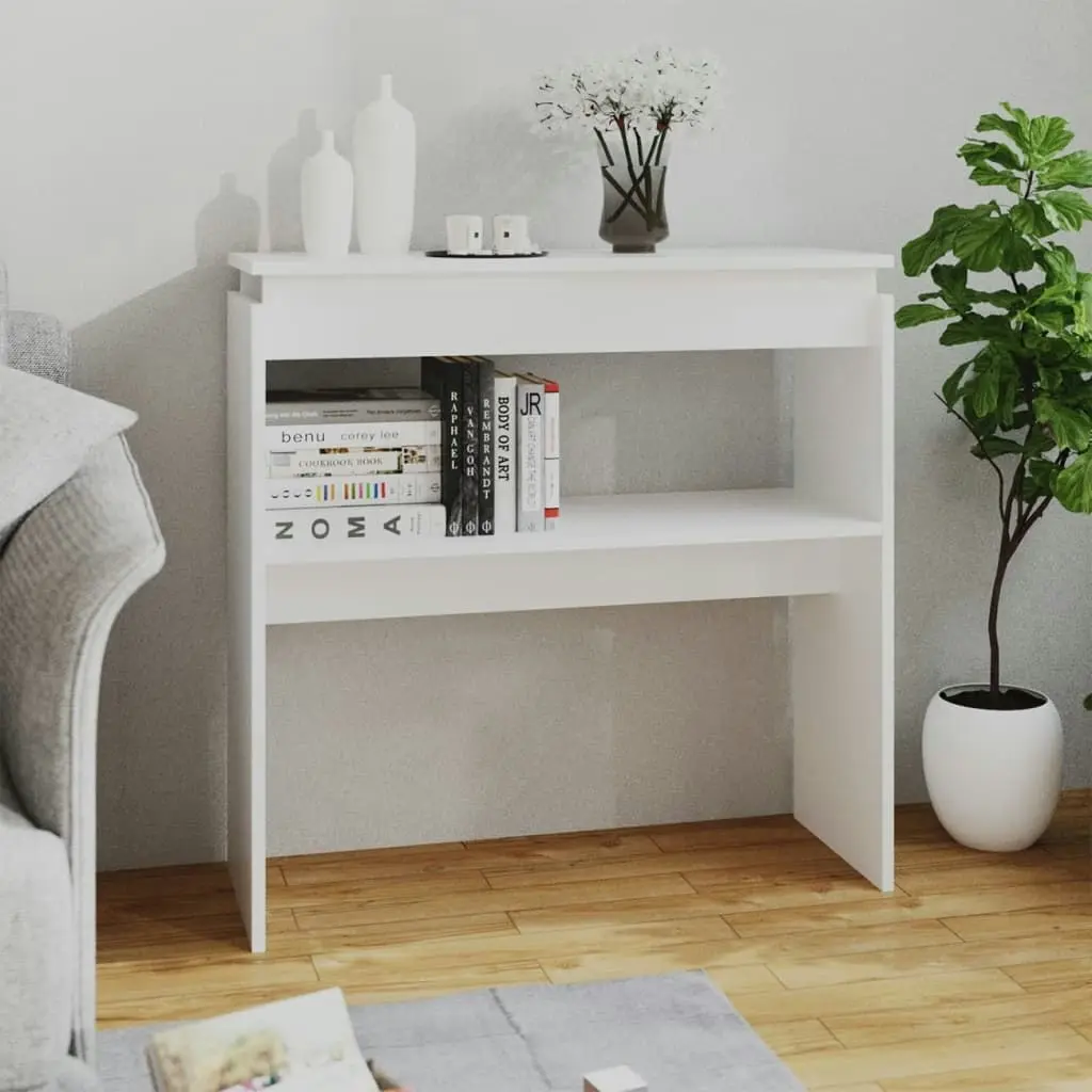 Console Table White 80x30x80 cm Engineered Wood 808314