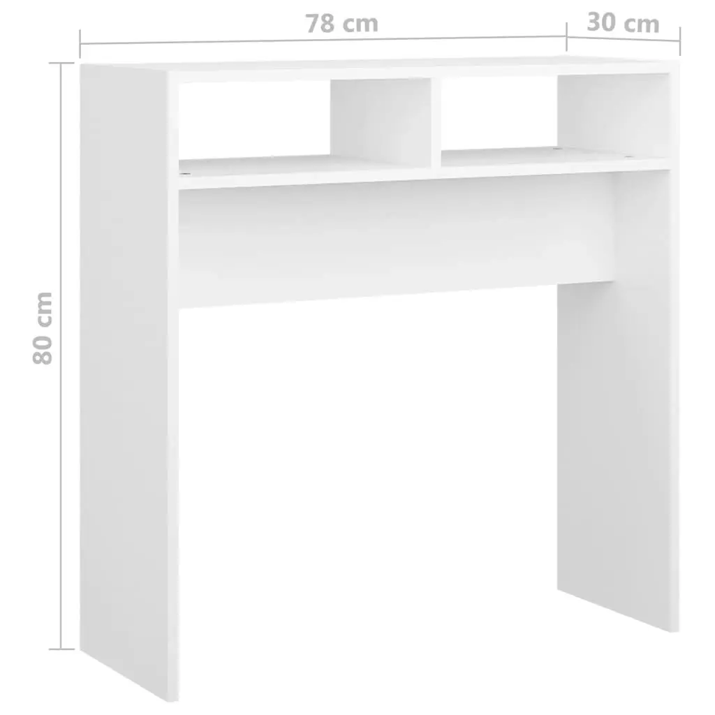 Console Table White 78x30x80 cm Engineered Wood 808296