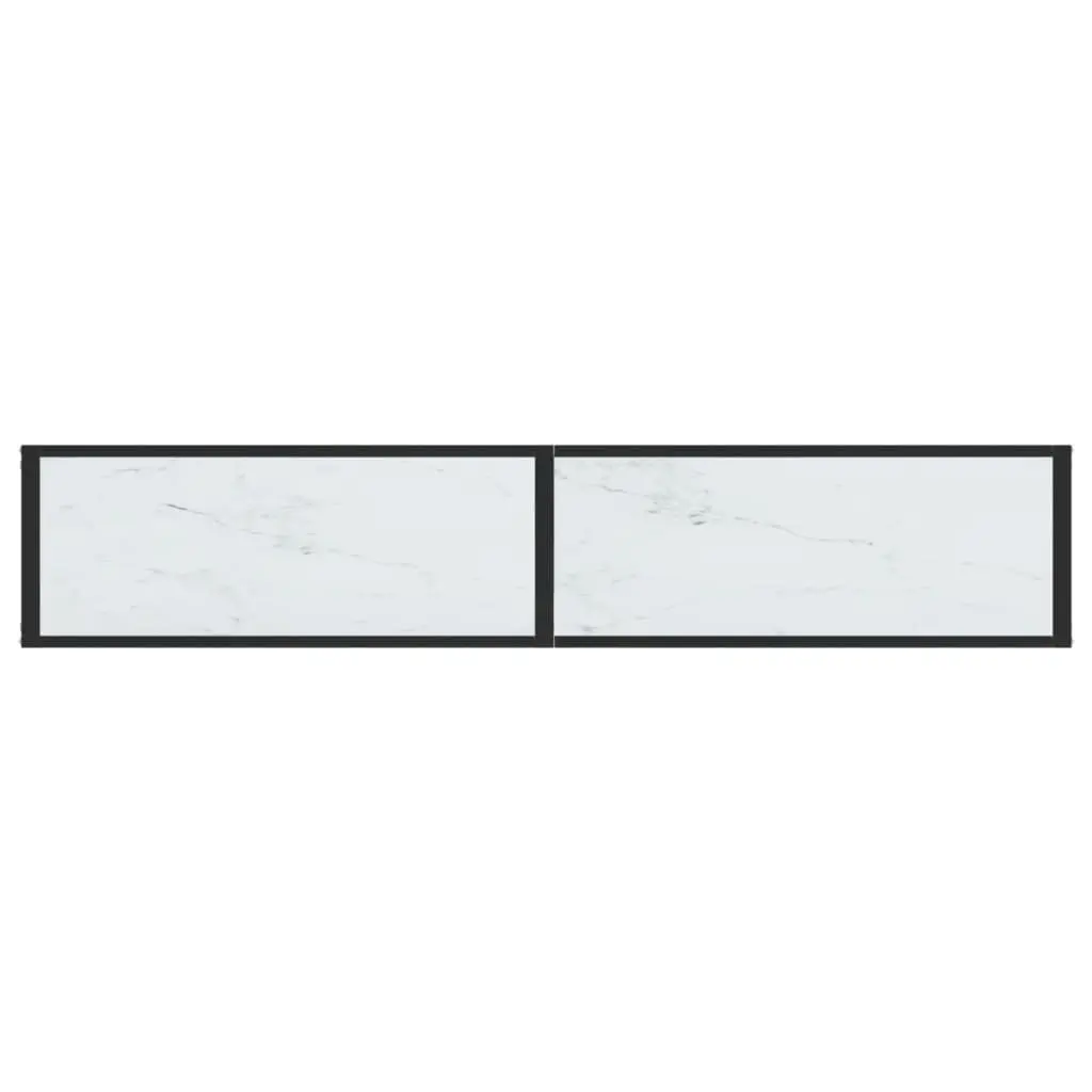 Console Table White Marble 180x35x75.5cm Tempered Glass 331684