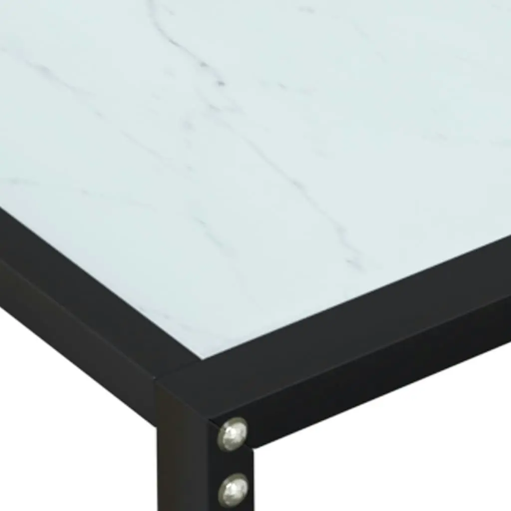 Console Table White Marble 180x35x75.5cm Tempered Glass 331684