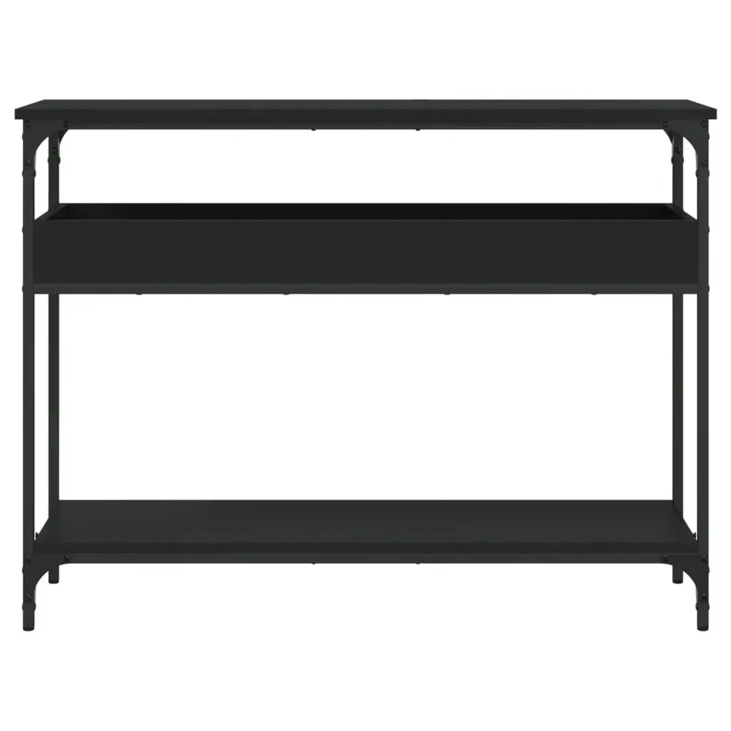 Console Table with Shelf Black 100x29x75cm Engineered Wood 837717