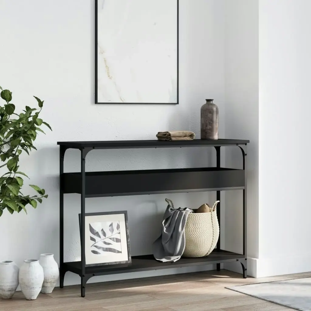 Console Table with Shelf Black 100x29x75cm Engineered Wood 837717