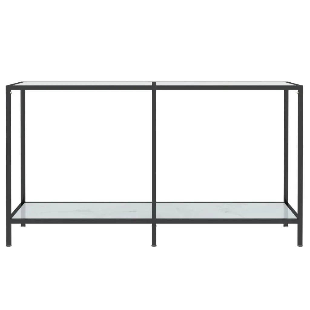 Console Table White 140x35x75.5 cm Tempered Glass 331696