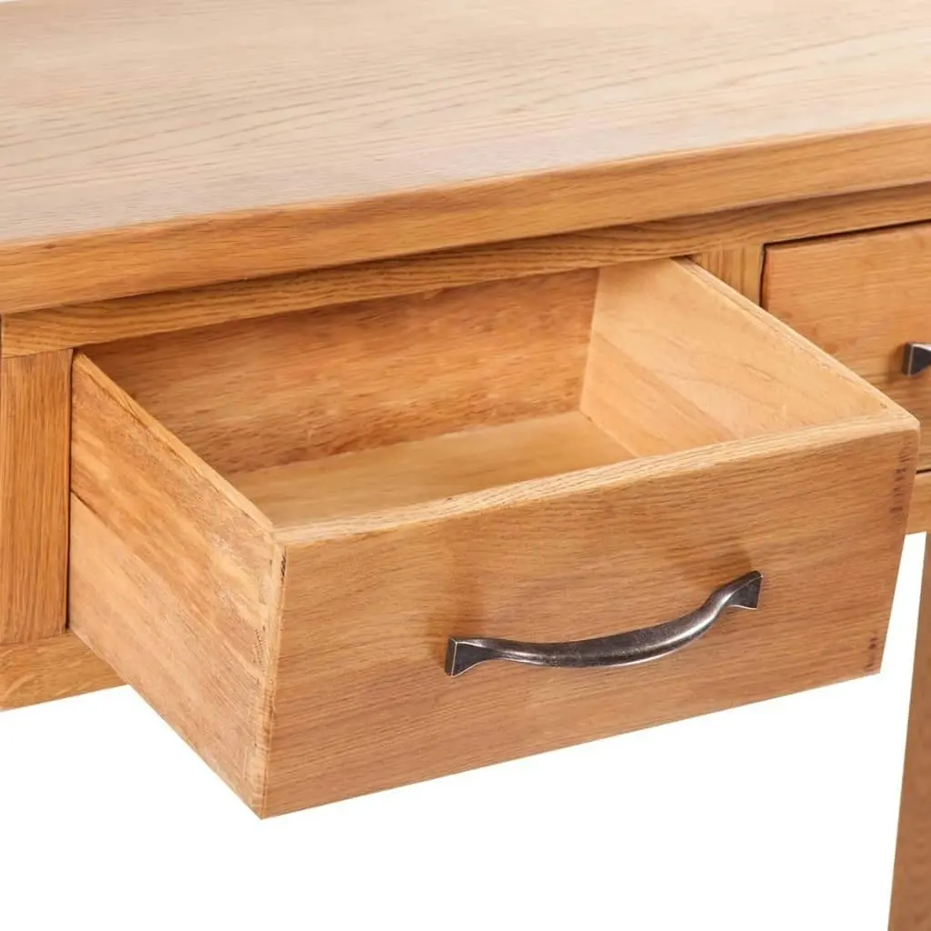 Console Table with 2 Drawers 83x30x73 cm Solid Oak Wood 241675