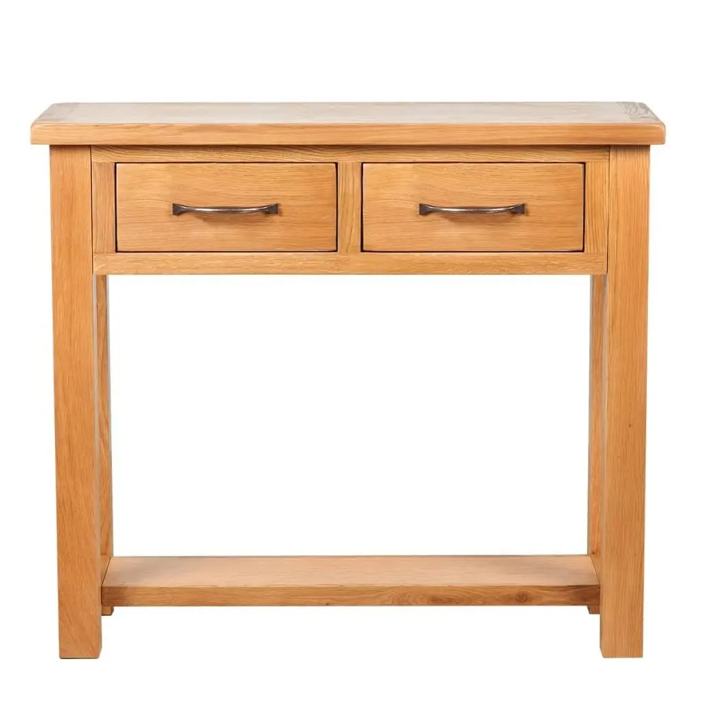 Console Table with 2 Drawers 83x30x73 cm Solid Oak Wood 241675