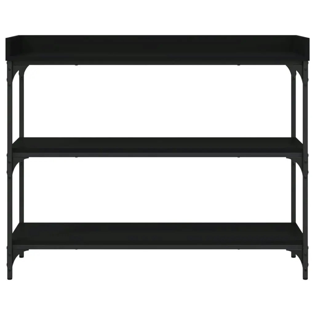 Console Table with Shelves Black 100x30x80 cm 837807