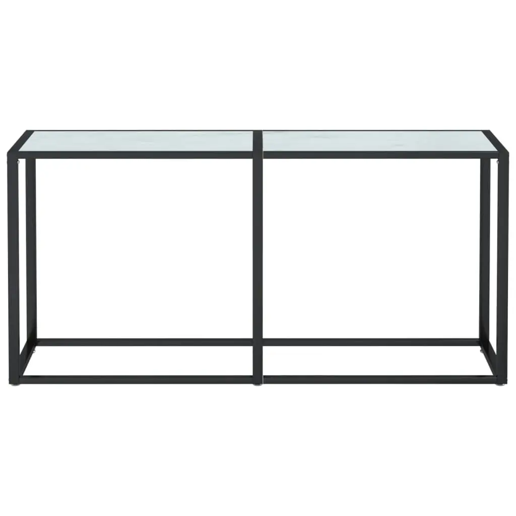 Console Table White Marble 160x35x75.5cm Tempered Glass 331680