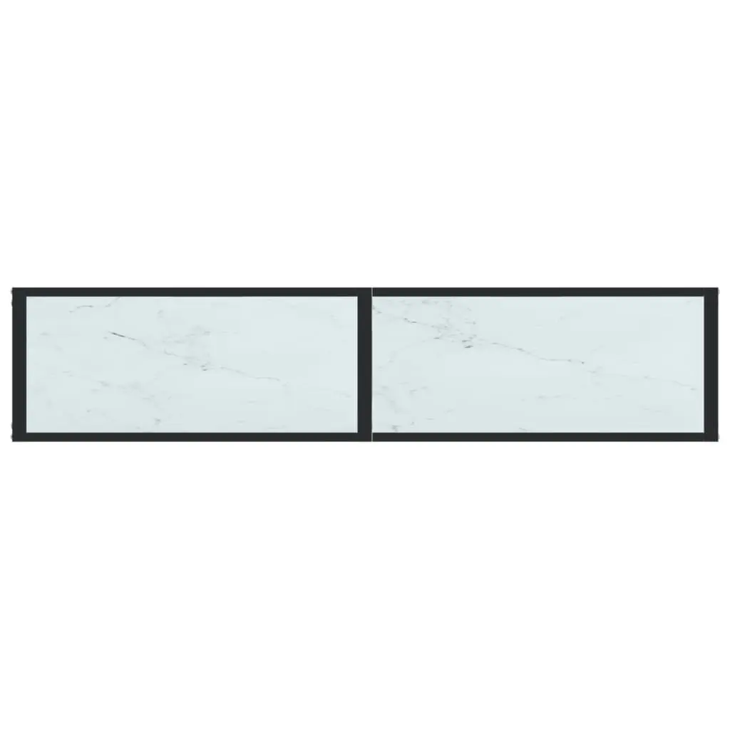 Console Table White Marble 160x35x75.5cm Tempered Glass 331680