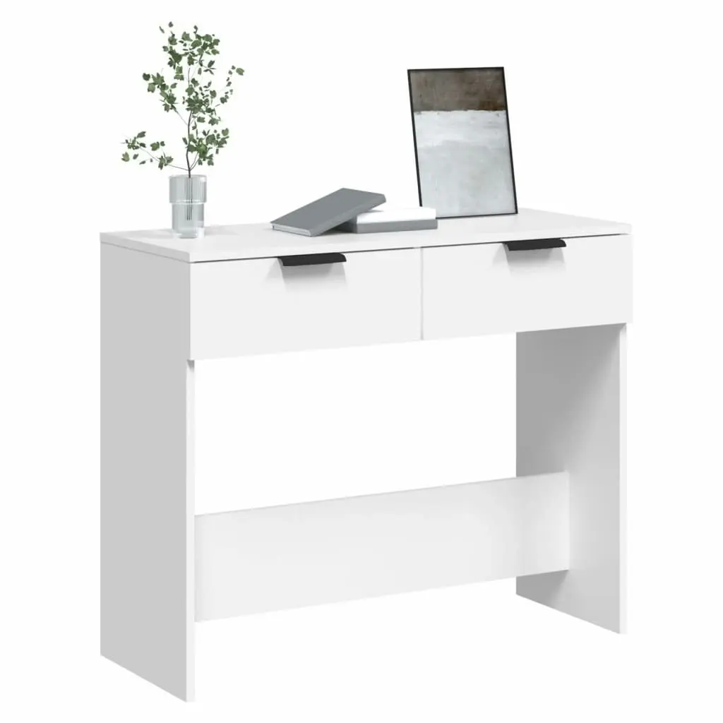 Console Table White 90x36x75 cm Engineered Wood 811331