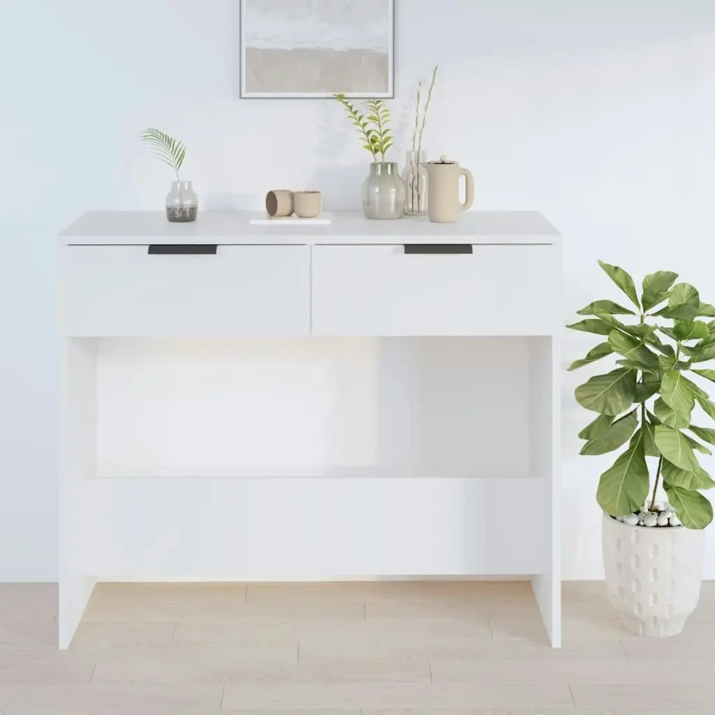 Console Table White 90x36x75 cm Engineered Wood 811331